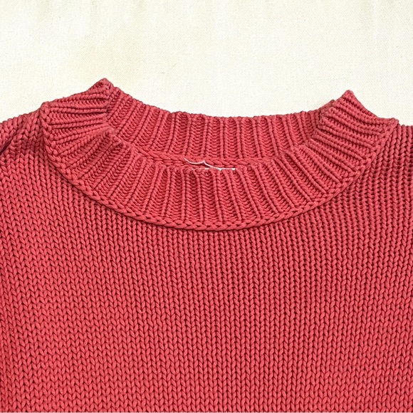 Treasure & Bond Coral Nantucket Red Cableknit Knit Fall Pullover Sweater Size S - Picture 12 of 14